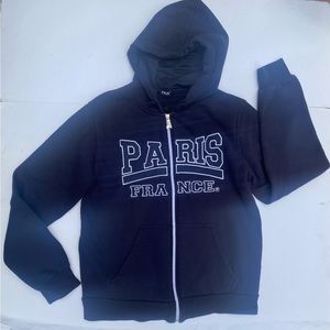 NAS PARIS France Black Zip-up Hoodie size S
